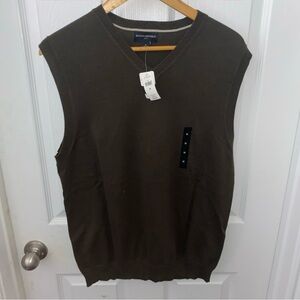 Banana Republic Brown 100% Cotton V Neck Sweater Vest Men's Medium NWT!!!